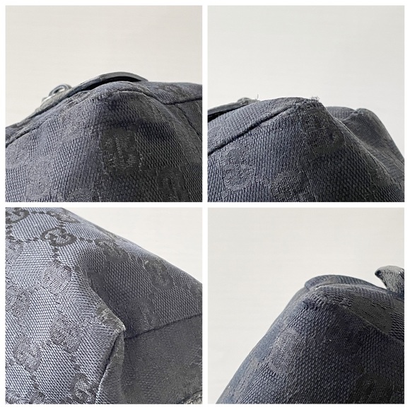 Gucci black monogram canvas and leather cosmetic zip pouch medium - Picture 7 of 13